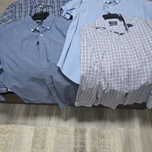 Men's Blue and Plaid Shirt Set